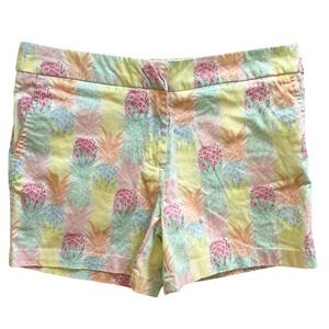 Cynthia Rowley Pineapple Print Shorts Casual Summer Colorful Size 8‎ Resortwear